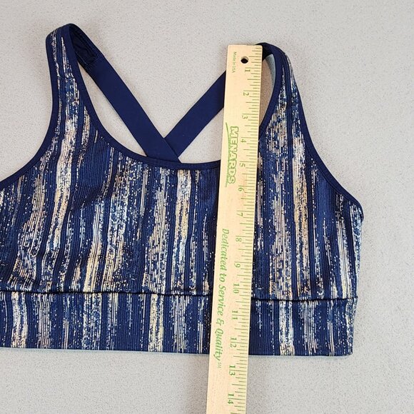 Victoria's Secret Sport Navy Metallic Criss Cross Strappy Back Sports Bra sz XL - Picture 12 of 13